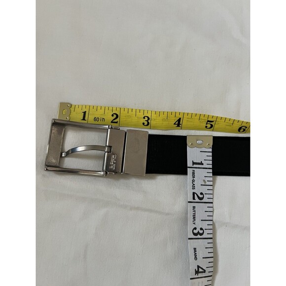 Ermenegildo Zegna Reversible Leather Belt Brown Black Silver Buckle Sz 38 Italy - Picture 9 of 14